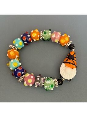 Handmade Halloween Gnome Bracelet